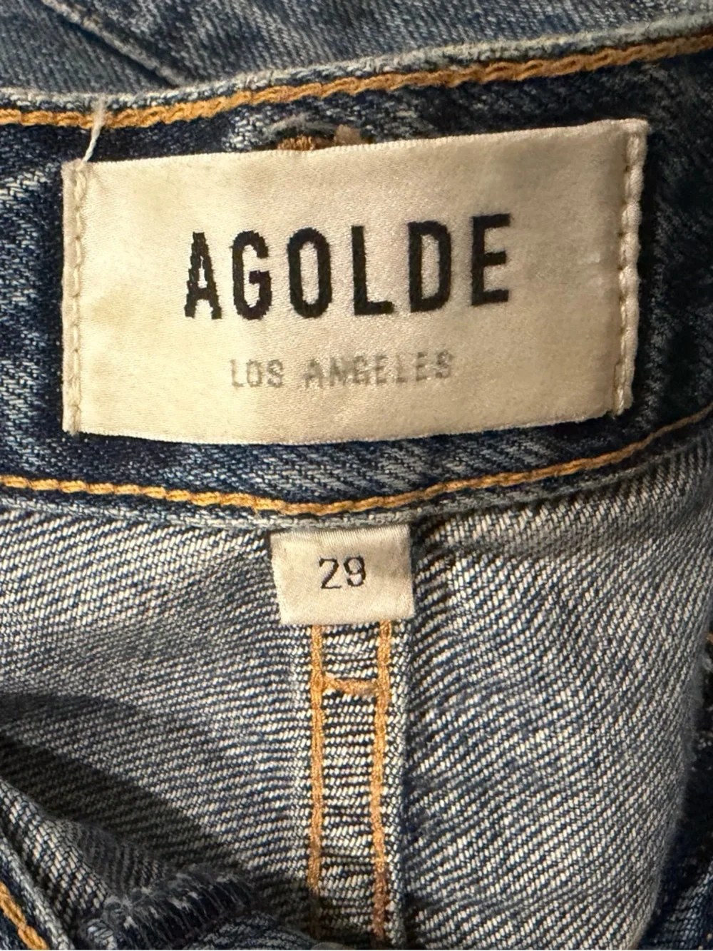 Agolde Riley High Rise Straight Crop Jeans - Mid Blue - Picture 6 of 7